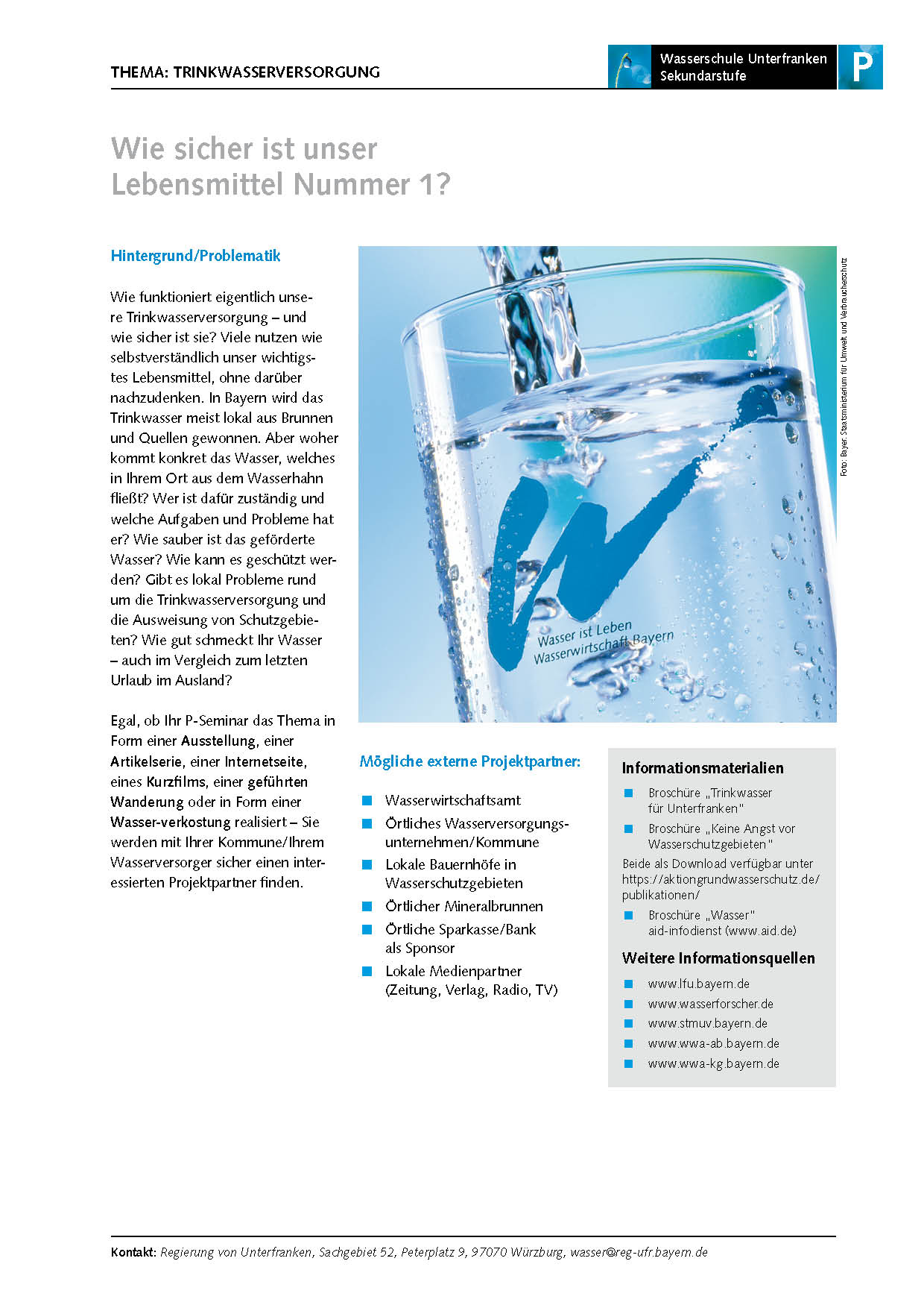 WS Sekundarstufe PSeminar Trinkwasser